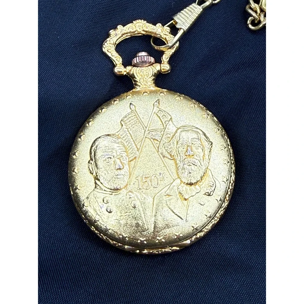 Vintage American Civil War Sesquicentennial Pocket Watch 150th Case Flag Gift